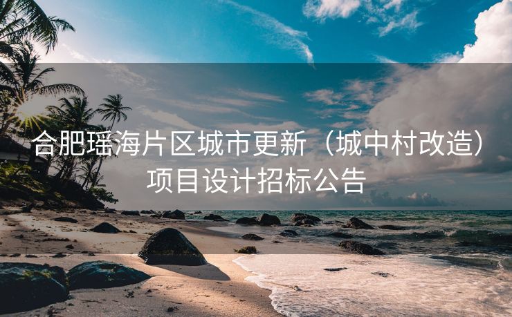 合肥瑶海片区城市更新(城中村改造)项目设计招标公告