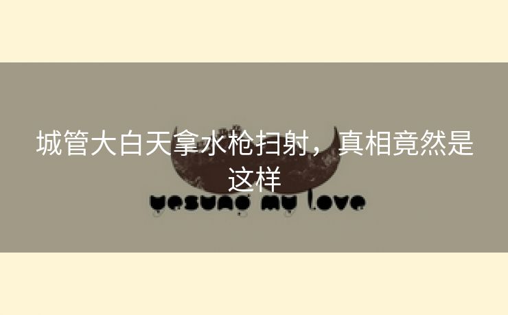 城管大白天拿水枪扫射，真相竟然是这样