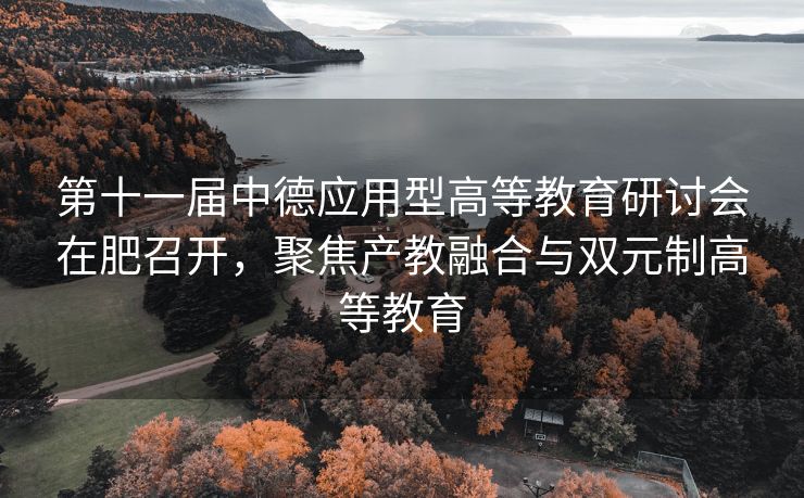第十一届中德应用型高等教育研讨会在肥召开，聚焦产教融合与双元制高等教育