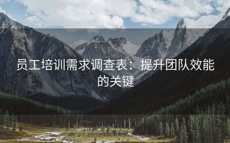 员工培训需求调查表:提升团队效能的关键