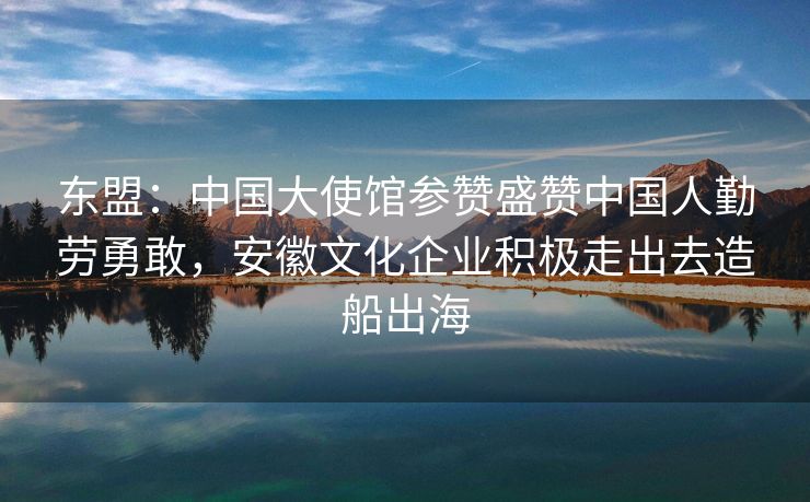 东盟：中国大使馆参赞盛赞中国人勤劳勇敢，安徽文化企业积极走出去造船出海