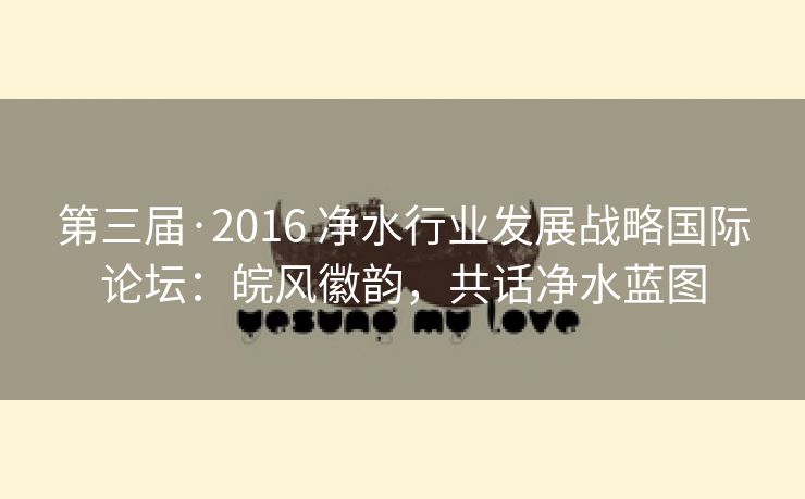 第三届·2016 净水行业发展战略国际论坛：皖风徽韵，共话净水蓝图