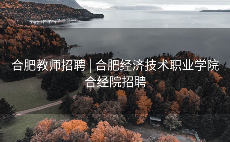 合肥教师招聘 | 合肥经济技术职业学院合经院招聘