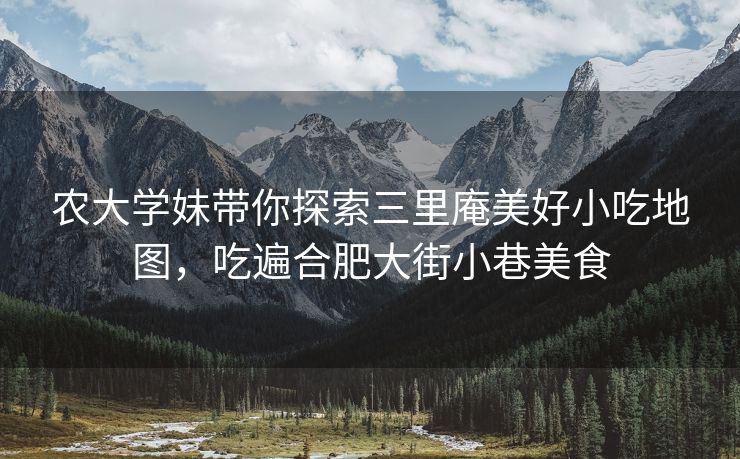 农大学妹带你探索三里庵美好小吃地图,吃遍合肥大街小巷美食