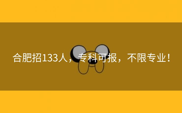 合肥招133人，专科可报，不限专业！