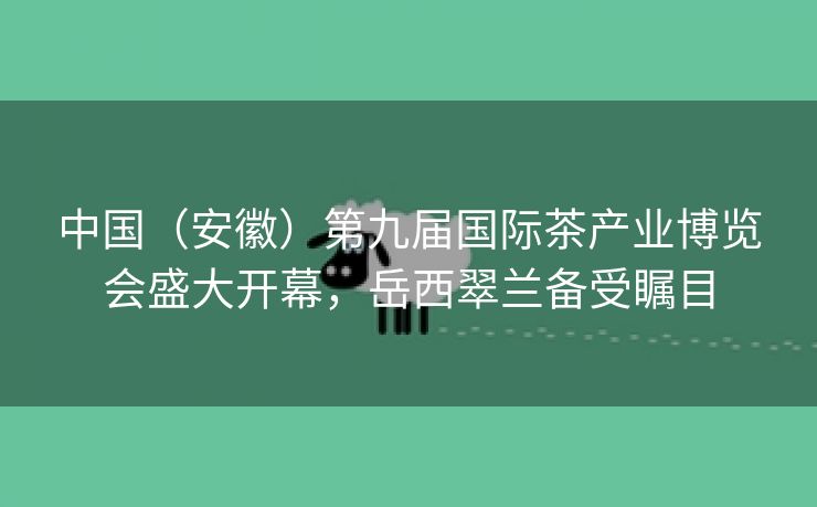 中国(安徽)第九届国际茶产业博览会盛大开幕,岳西翠兰备受瞩目
