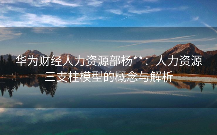 华为财经人力资源部杨**：人力资源三支柱模型的概念与解析