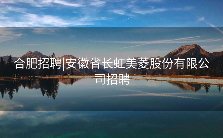 合肥招聘|安徽省长虹美菱股份有限公司招聘