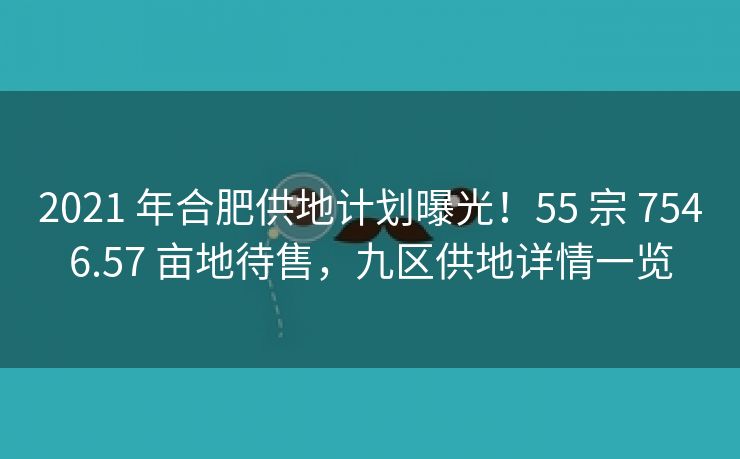 2021 年合肥供地计划曝光!55 宗 7546.57 亩地待售,九区供地详情一览