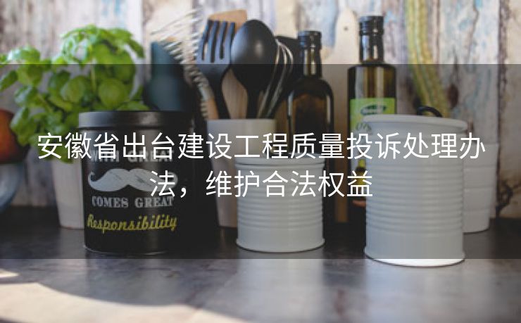 安徽省出台建设工程质量投诉处理办法，维护合法权益