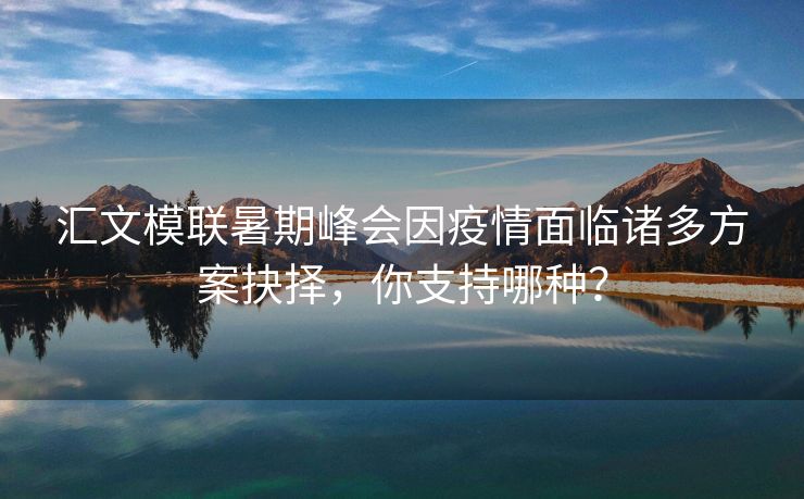 汇文模联暑期峰会因疫情面临诸多方案抉择,你支持哪种?