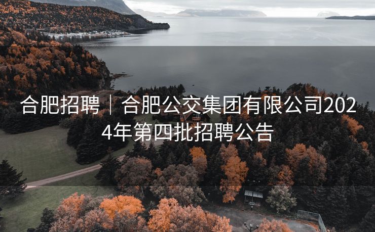 合肥招聘｜合肥公交集团有限公司2024年第四批招聘公告