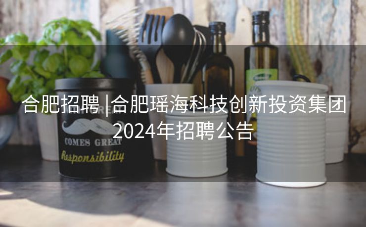 合肥招聘 |合肥瑶海科技创新投资集团2024年招聘公告