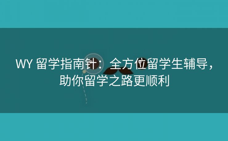 WY 留学指南针：全方位留学生辅导，助你留学之路更顺利