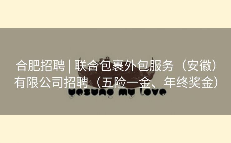 合肥招聘 | 联合包裹外包服务（安徽）有限公司招聘（五险一金、年终奖金）