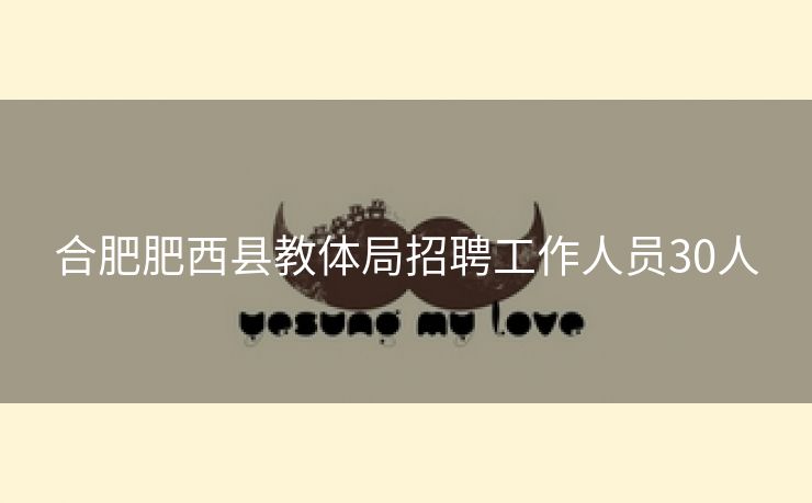 合肥肥西县教体局招聘工作人员30人