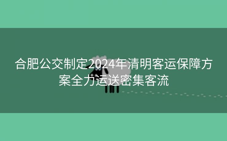 合肥公交制定2024年清明客运保障方案全力运送密集客流