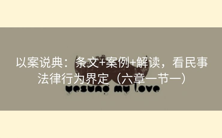 以案说典：条文+案例+解读，看民事法律行为界定（六章一节一）