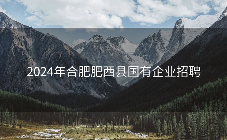 2024年合肥肥西县国有企业招聘