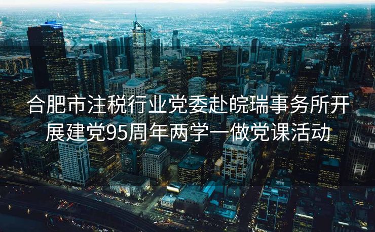 合肥市注税行业党委赴皖瑞事务所开展建党95周年两学一做党课活动