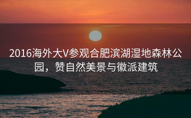 2016海外大V参观合肥滨湖湿地森林公园，赞自然美景与徽派建筑