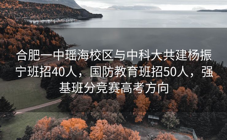 合肥一中瑶海校区与中科大共建杨振宁班招40人，国防教育班招50人，强基班分竞赛高考方向