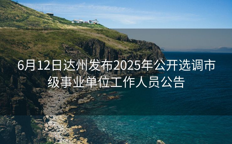 6月12日达州发布2025年公开选调市级事业单位工作人员公告