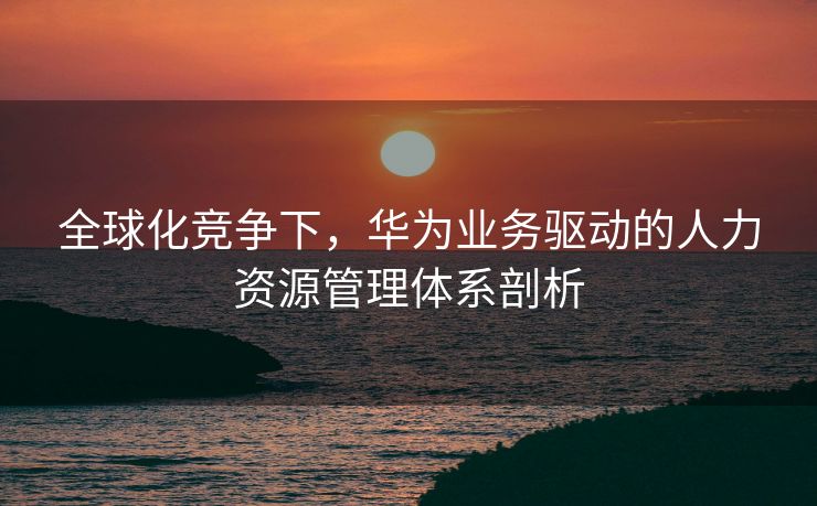 全球化竞争下，华为业务驱动的人力资源管理体系剖析