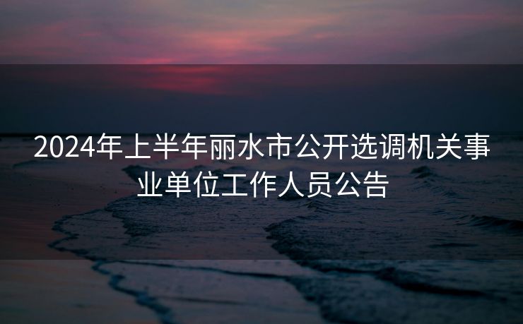 2024年上半年丽水市公开选调机关事业单位工作人员公告