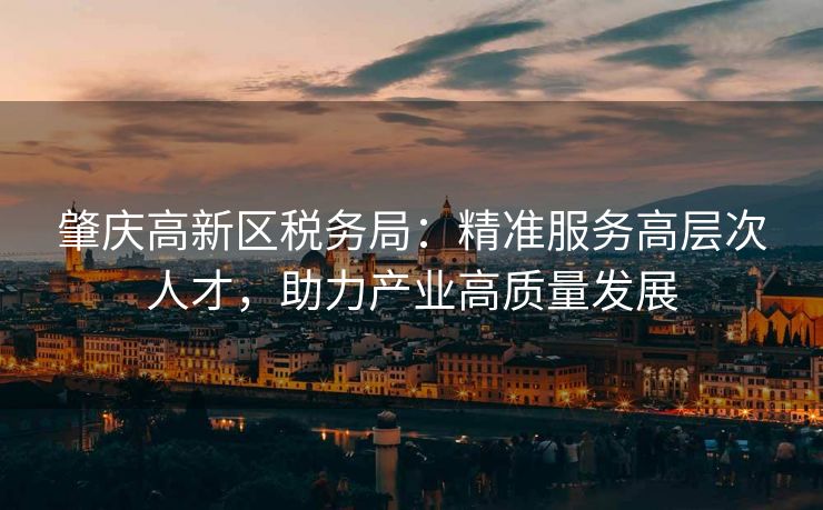 肇庆高新区税务局：精准服务高层次人才，助力产业高质量发展