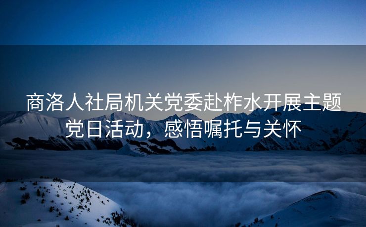 商洛人社局机关党委赴柞水开展主题党日活动,感悟嘱托与关怀