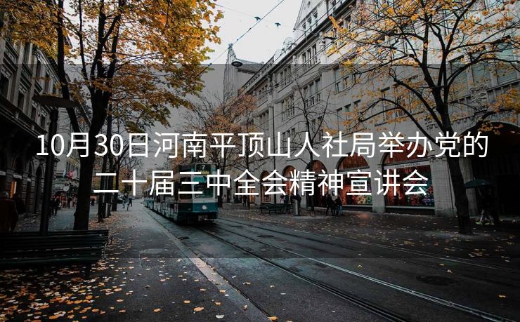 10月30日河南平顶山人社局举办党的二十届三中全会精神宣讲会