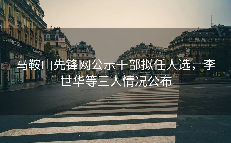 马鞍山先锋网公示干部拟任人选,李世华等三人情况公布