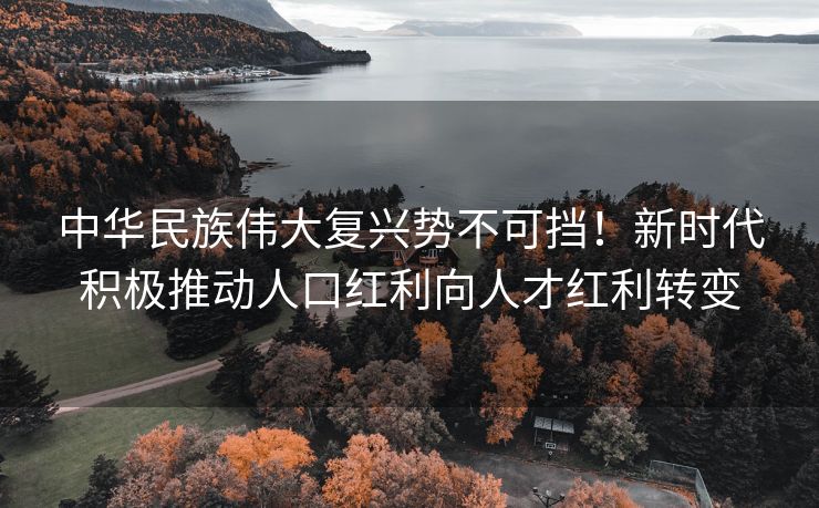 中华民族伟大复兴势不可挡！新时代积极推动人口红利向人才红利转变