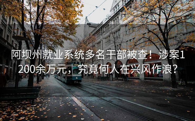 阿坝州就业系统多名干部被查！涉案1200余万元，究竟何人在兴风作浪？