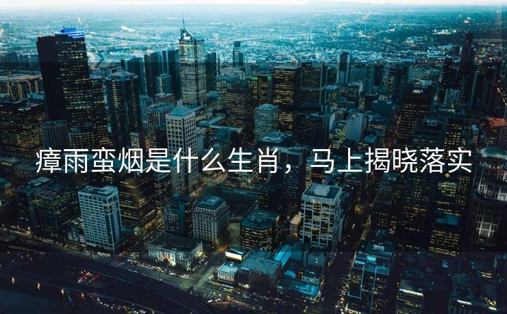瘴雨蛮烟是什么生肖，马上揭晓落实