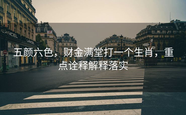 五颜六色，财金满堂打一个生肖，重点诠释解释落实