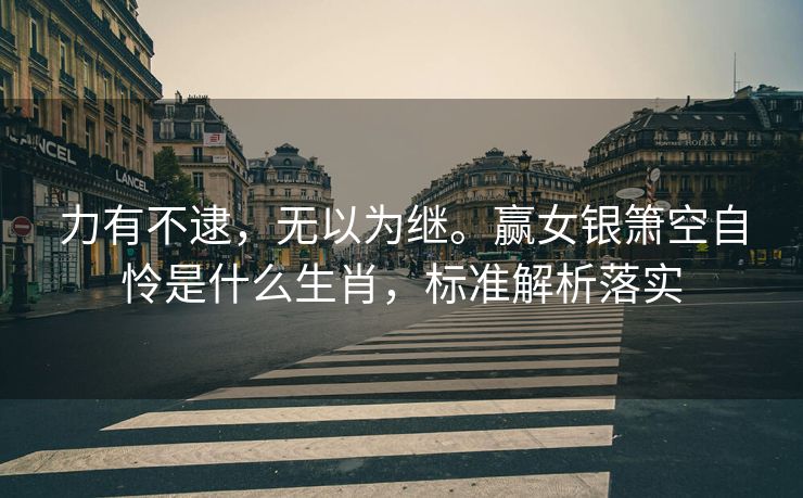 力有不逮，无以为继。赢女银箫空自怜是什么生肖，标准解析落实