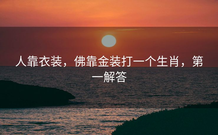 人靠衣装，佛靠金装打一个生肖，第一解答