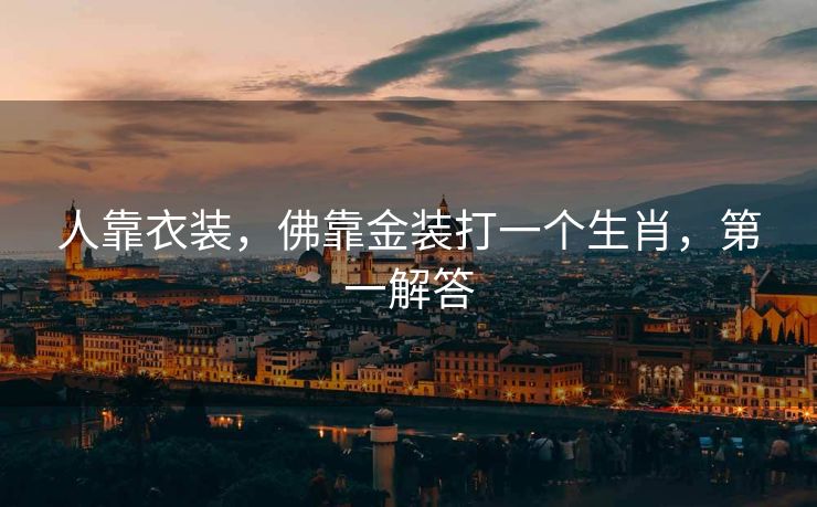 人靠衣装,佛靠金装打一个生肖,第一解答