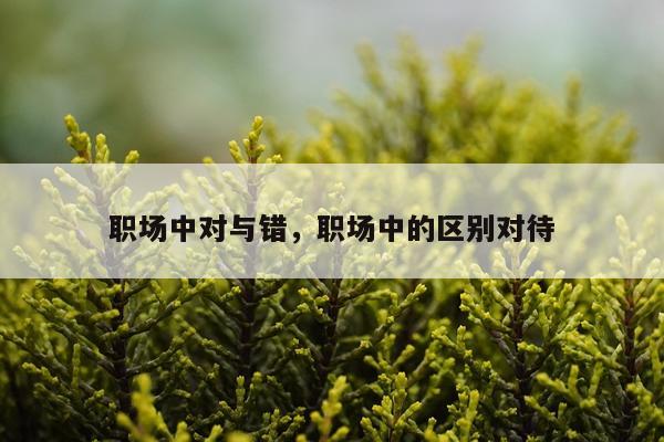 职场中对与错,职场中的区别对待