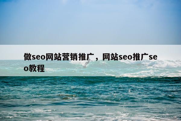 做seo网站营销推广,网站seo推广seo教程