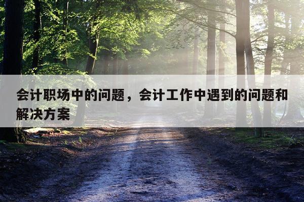 会计职场中的问题，会计工作中遇到的问题和解决方案