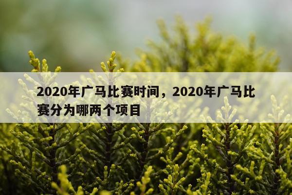 2020年广马比赛时间，2020年广马比赛分为哪两个项目