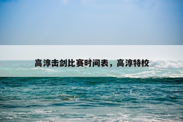 高淳击剑比赛时间表，高淳特校