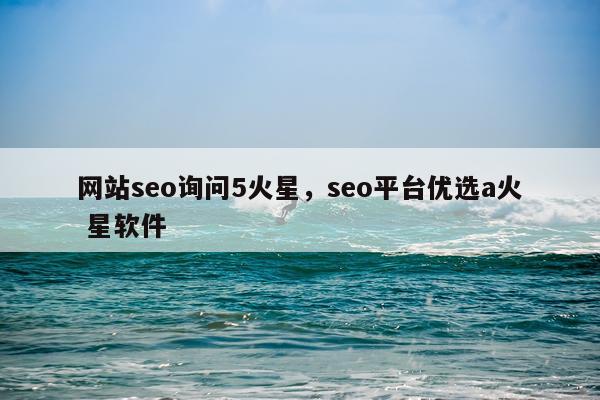 网站seo询问5火星，seo平台优选a火 星软件