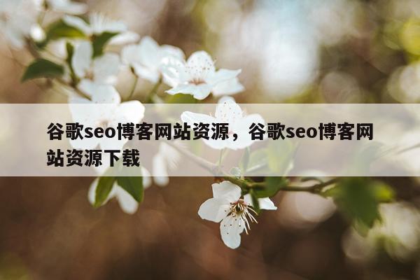 谷歌seo博客网站资源，谷歌seo博客网站资源下载