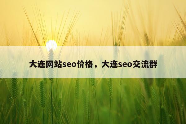 大连网站seo价格，大连seo交流群