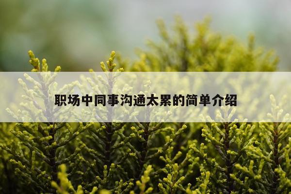 职场中同事沟通太累的简单介绍