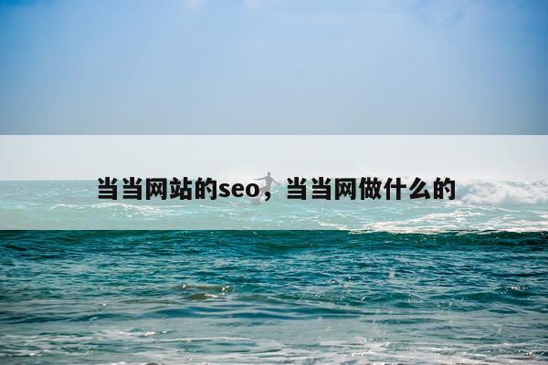当当网站的seo，当当网做什么的
